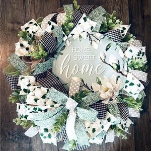 Floral Home Sweet Home Wreath
